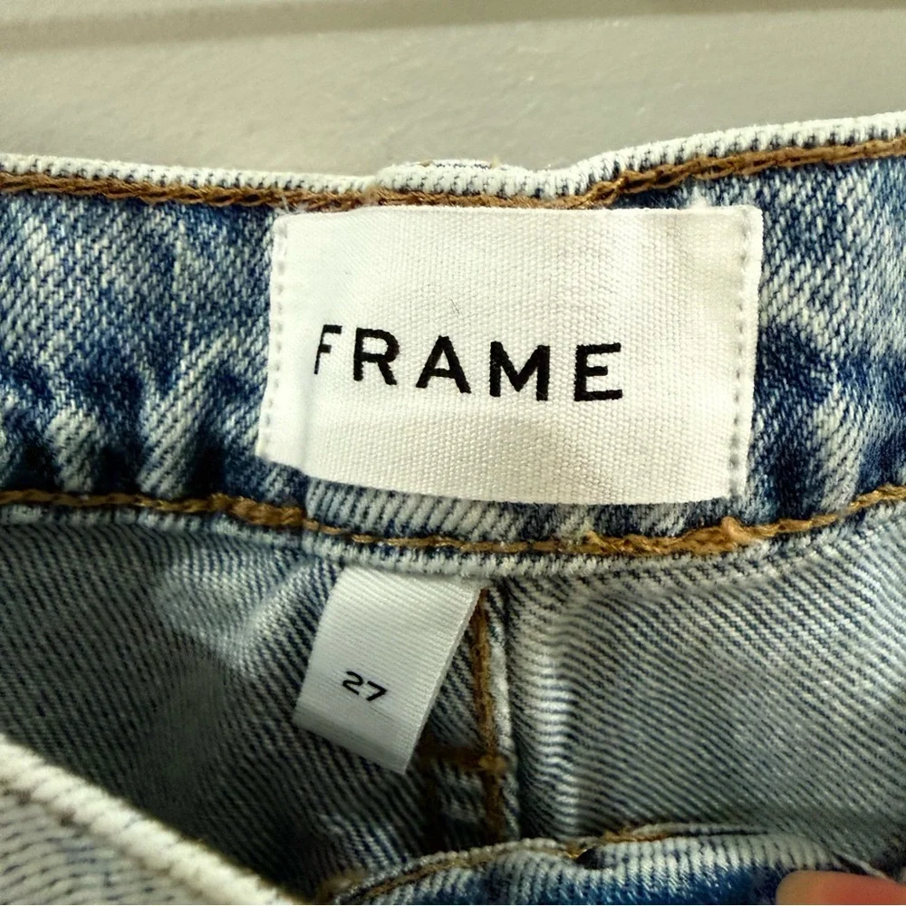 NWT Frame Shorts Le Slouch Bermuda Denim Cutoff in Richlake Blue